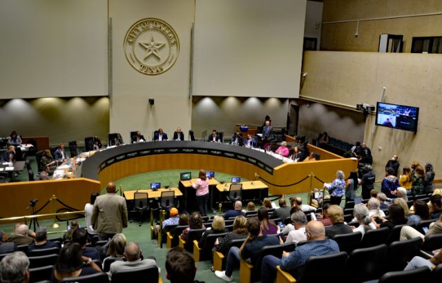 (Photo: Mimi Perez for CandyDirt.com) Dallas City Hall, Dallas City Council Chambers