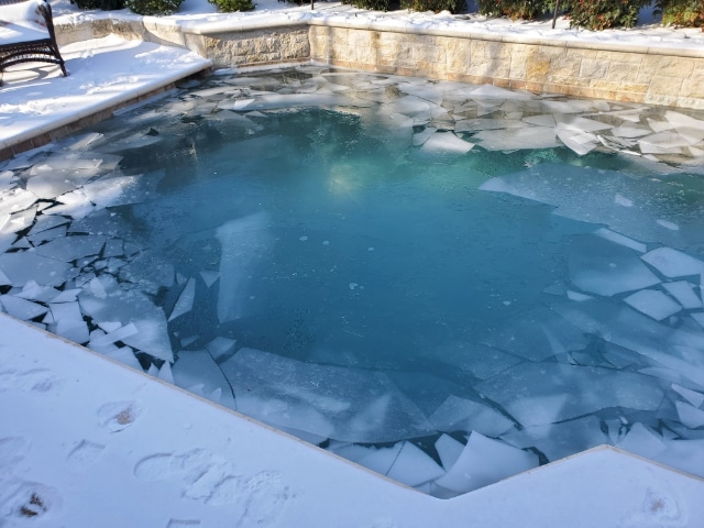 pool during the freeze of 2021