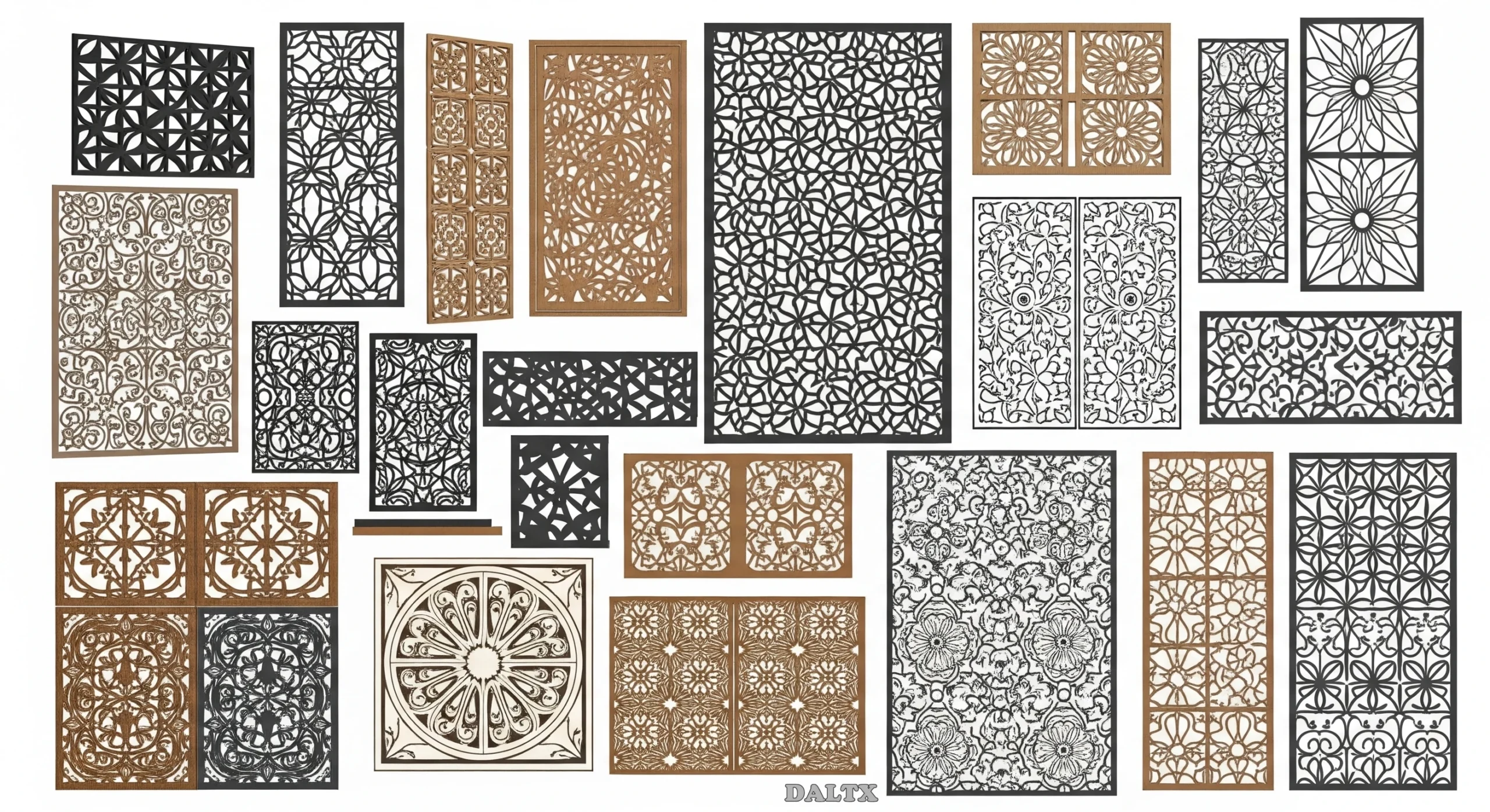 Enhancing Your Property with DXF Files for Laser Cutting Various laser-cut courtyard elements